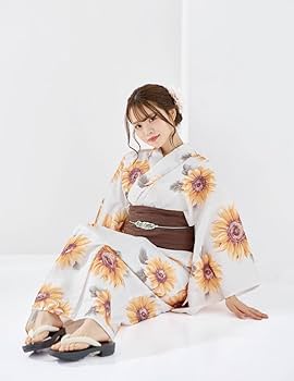 Amazon.co.jp: 4点 浴衣 セット 浴衣セット ゆかた 向日葵